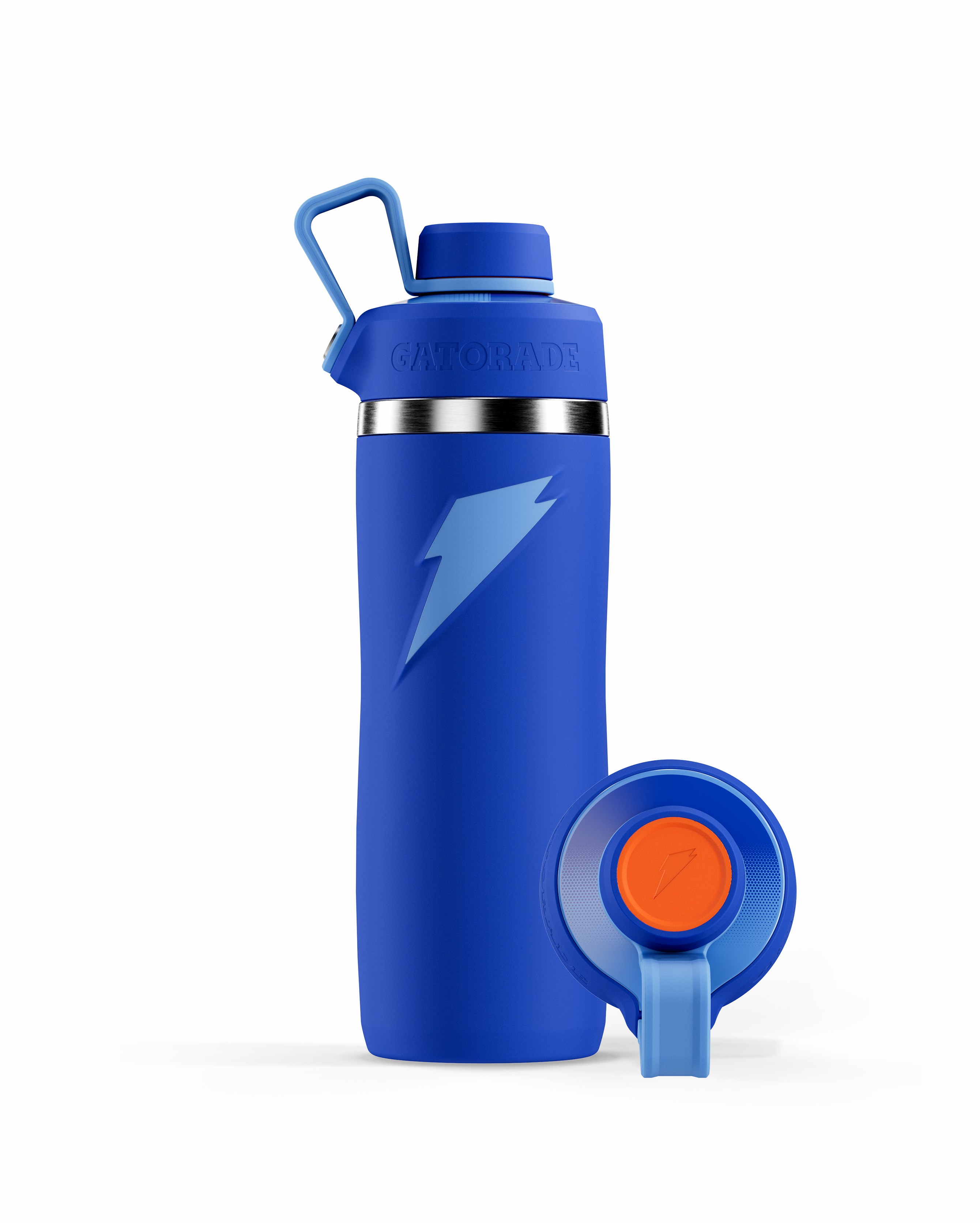 Blue Gatorade Overtime Stainless Steel Water Bottle (Straw Cap) Bundle 22oz Bottles | XU4206385